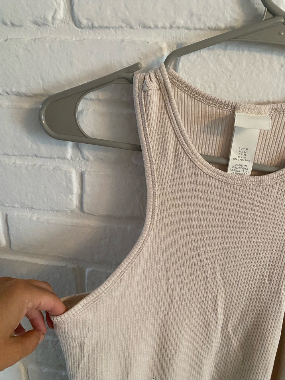 H&M Ribbed Tank Top - Cream - Picture 2 of 6